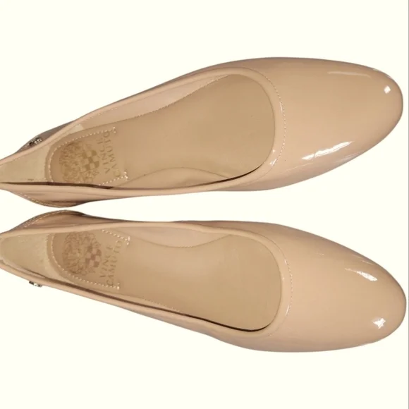 Vince Camuto Minndy Patent Leather Elegant Beige Women's Ballet Flats Sz 6 1/2 M - Picture 10 of 11